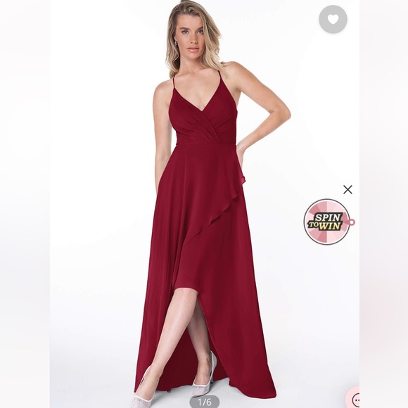 Azazie Musa bridesmaid dress size A4 (no alterations) color Burgundy - Picture 2 of 5